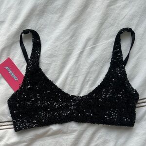 Edikted Black Sequin Top
